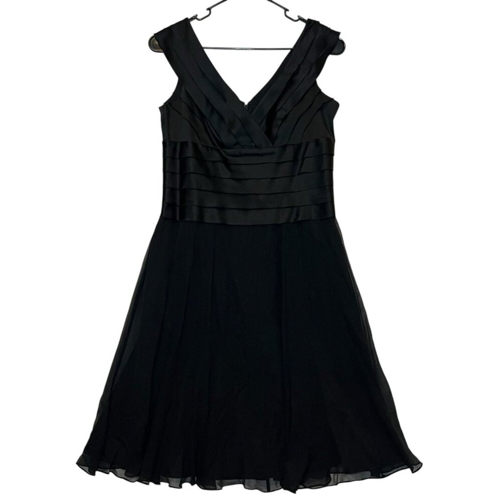 JONES NEW YORK  Women’s SILK Blend BLACK DRESS SIZE 12 Fit Flare Sleeveless NEW